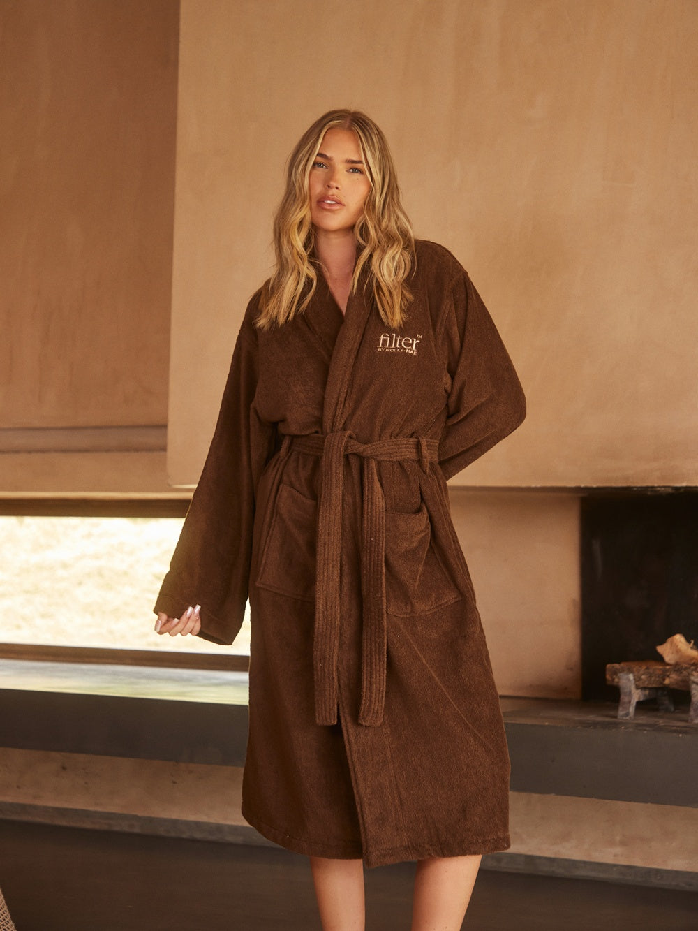 Brown Towel Dressing Gown