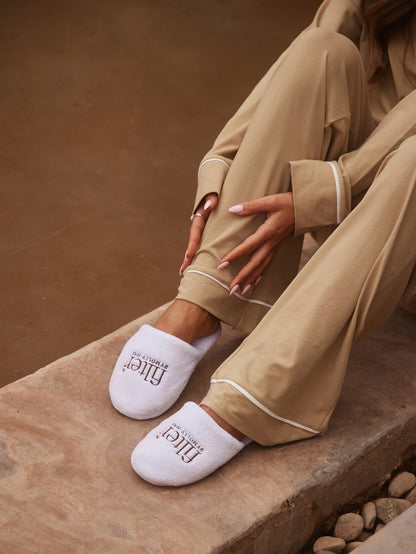 Luxury White Slippers